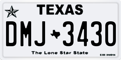 TX license plate DMJ3430