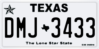 TX license plate DMJ3433