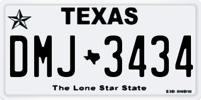 TX license plate DMJ3434