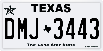 TX license plate DMJ3443