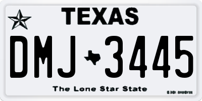 TX license plate DMJ3445