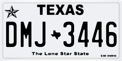 TX license plate DMJ3446
