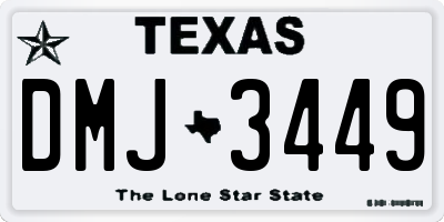 TX license plate DMJ3449