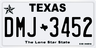 TX license plate DMJ3452