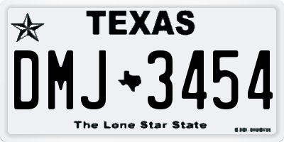 TX license plate DMJ3454