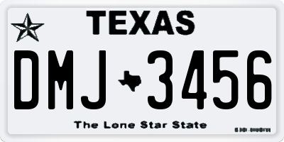 TX license plate DMJ3456