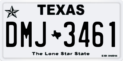 TX license plate DMJ3461