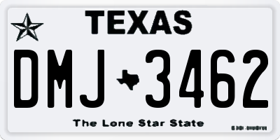 TX license plate DMJ3462