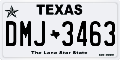 TX license plate DMJ3463