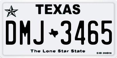 TX license plate DMJ3465