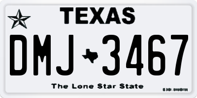 TX license plate DMJ3467
