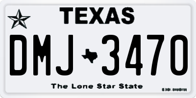 TX license plate DMJ3470