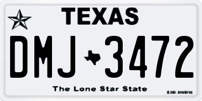 TX license plate DMJ3472