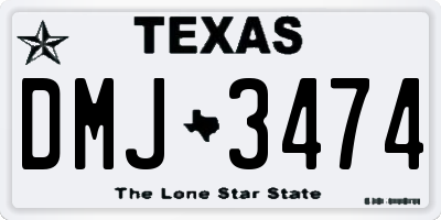 TX license plate DMJ3474