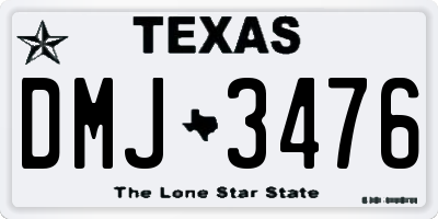 TX license plate DMJ3476