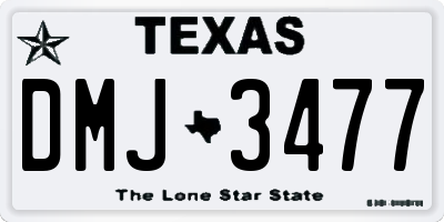 TX license plate DMJ3477