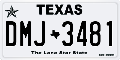 TX license plate DMJ3481