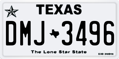 TX license plate DMJ3496