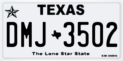TX license plate DMJ3502