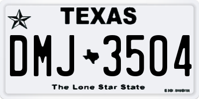 TX license plate DMJ3504