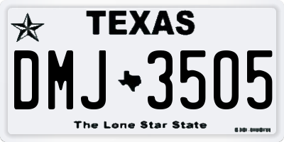 TX license plate DMJ3505