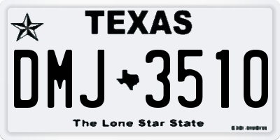 TX license plate DMJ3510