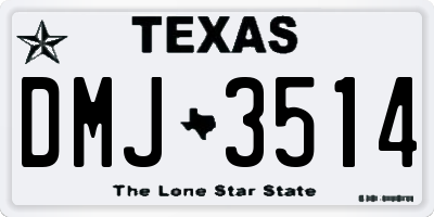 TX license plate DMJ3514