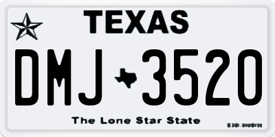 TX license plate DMJ3520