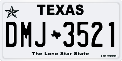 TX license plate DMJ3521
