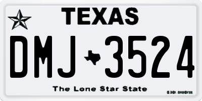 TX license plate DMJ3524