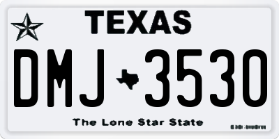 TX license plate DMJ3530