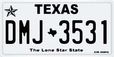 TX license plate DMJ3531