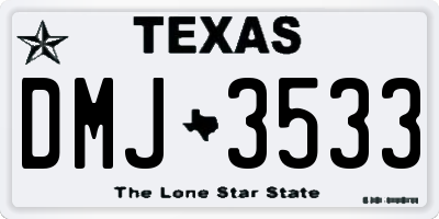 TX license plate DMJ3533