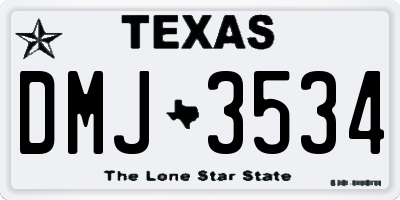 TX license plate DMJ3534