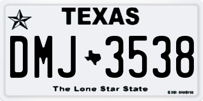 TX license plate DMJ3538