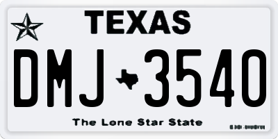 TX license plate DMJ3540