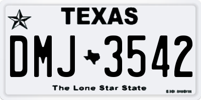 TX license plate DMJ3542