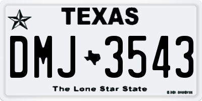 TX license plate DMJ3543