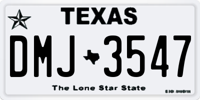 TX license plate DMJ3547