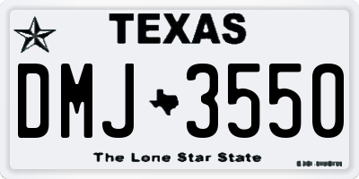 TX license plate DMJ3550