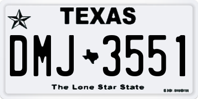 TX license plate DMJ3551