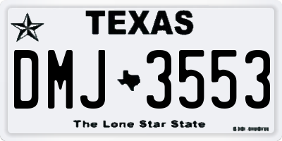TX license plate DMJ3553