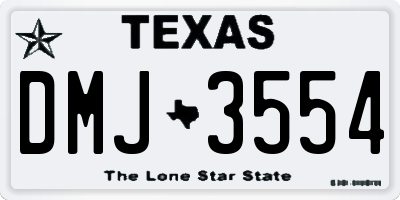 TX license plate DMJ3554