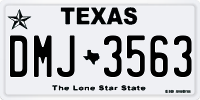 TX license plate DMJ3563