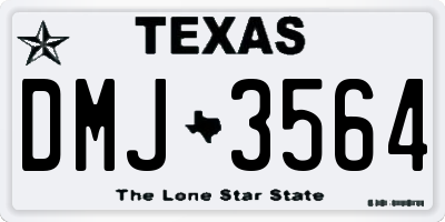 TX license plate DMJ3564