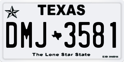 TX license plate DMJ3581