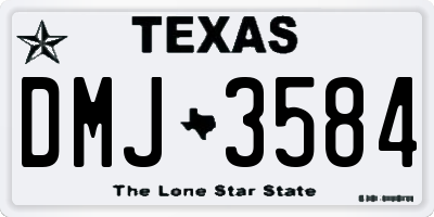 TX license plate DMJ3584
