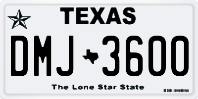 TX license plate DMJ3600