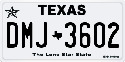 TX license plate DMJ3602