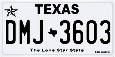 TX license plate DMJ3603